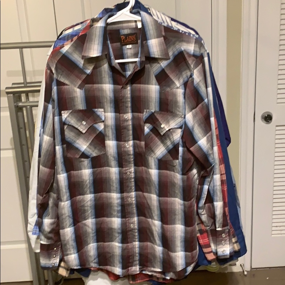 Plains Western Wear Pearl Snap Button Down